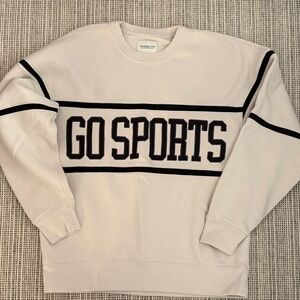 Abercrombie & Fitch Go Sports Cream and Black Crewneck Sweater